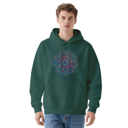 Neon Psychedelic Mandala Swirl Hoodie