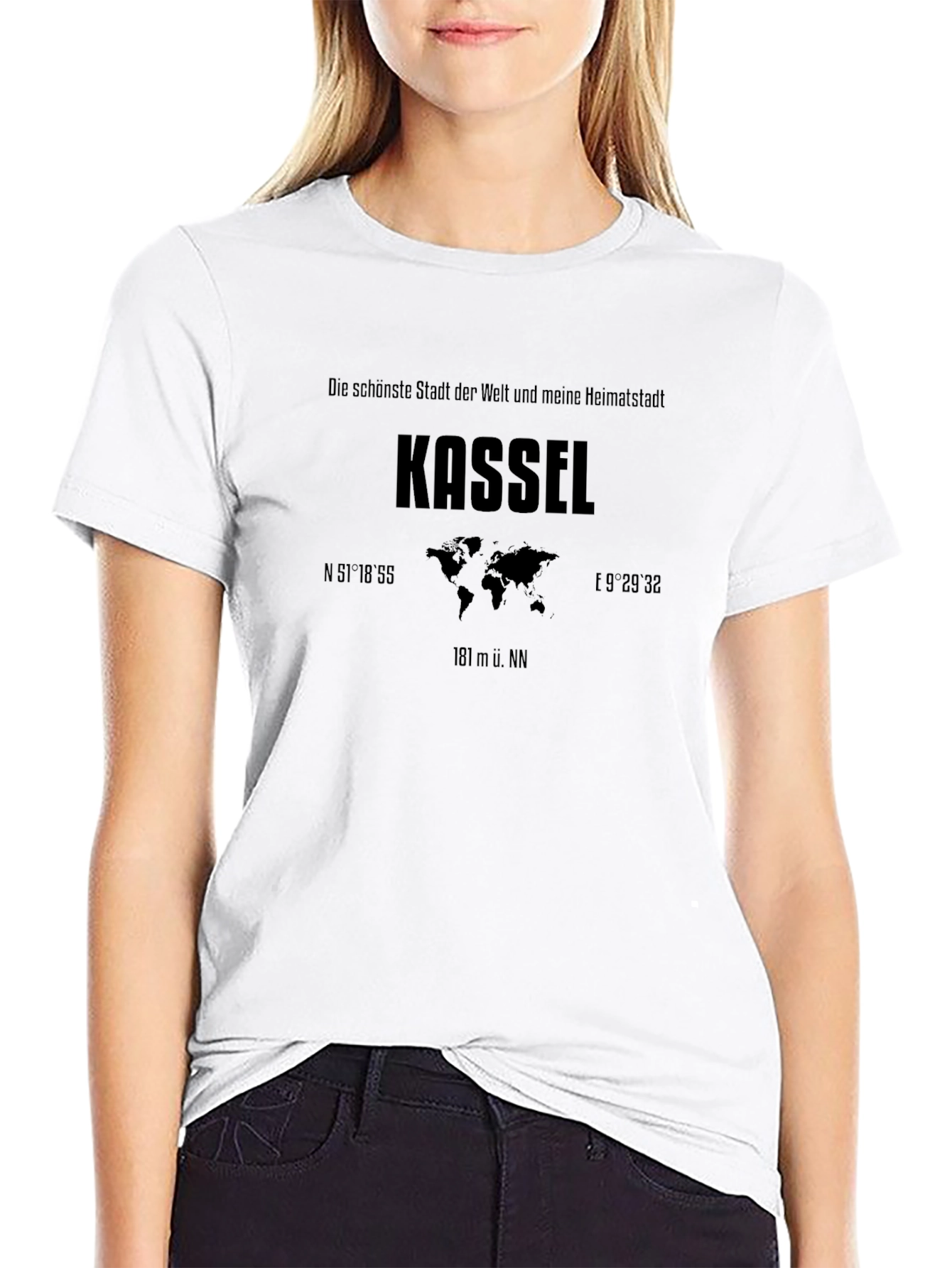 Kassel Germany T-Shirt - Heimatstadt World Map Tee