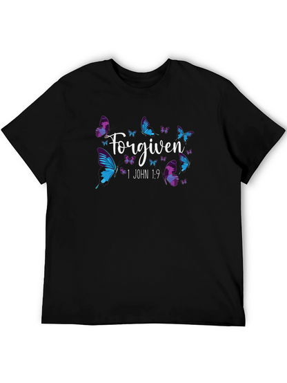 Forgiven Butterfly Graphic Black T-Shirt