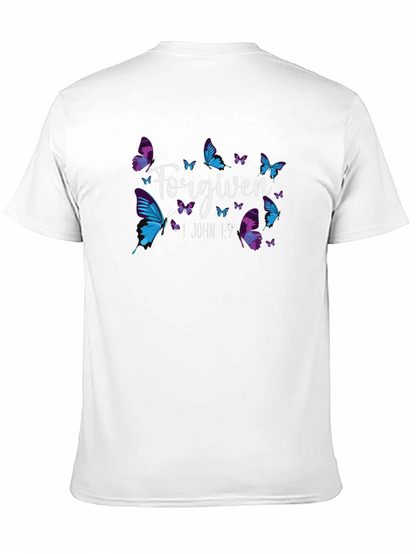 Forgiven Butterfly Graphic Black T-Shirt