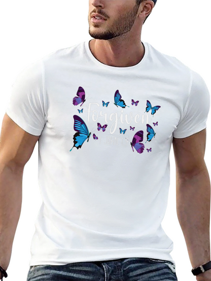 Forgiven Butterfly Graphic Black T-Shirt