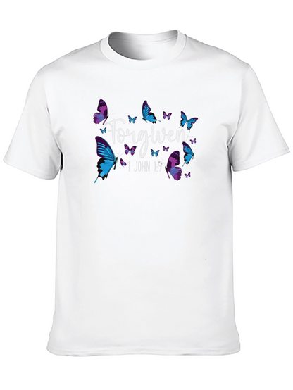 Forgiven Butterfly Graphic Black T-Shirt