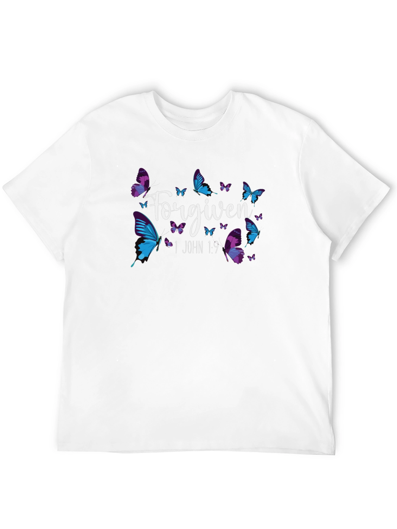 Forgiven Butterfly Graphic Black T-Shirt