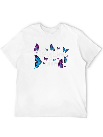 Forgiven Butterfly Graphic Black T-Shirt