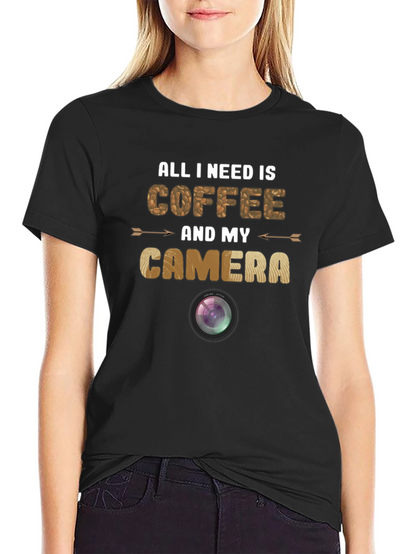 Coffee and Camera Graphic T-Shirt