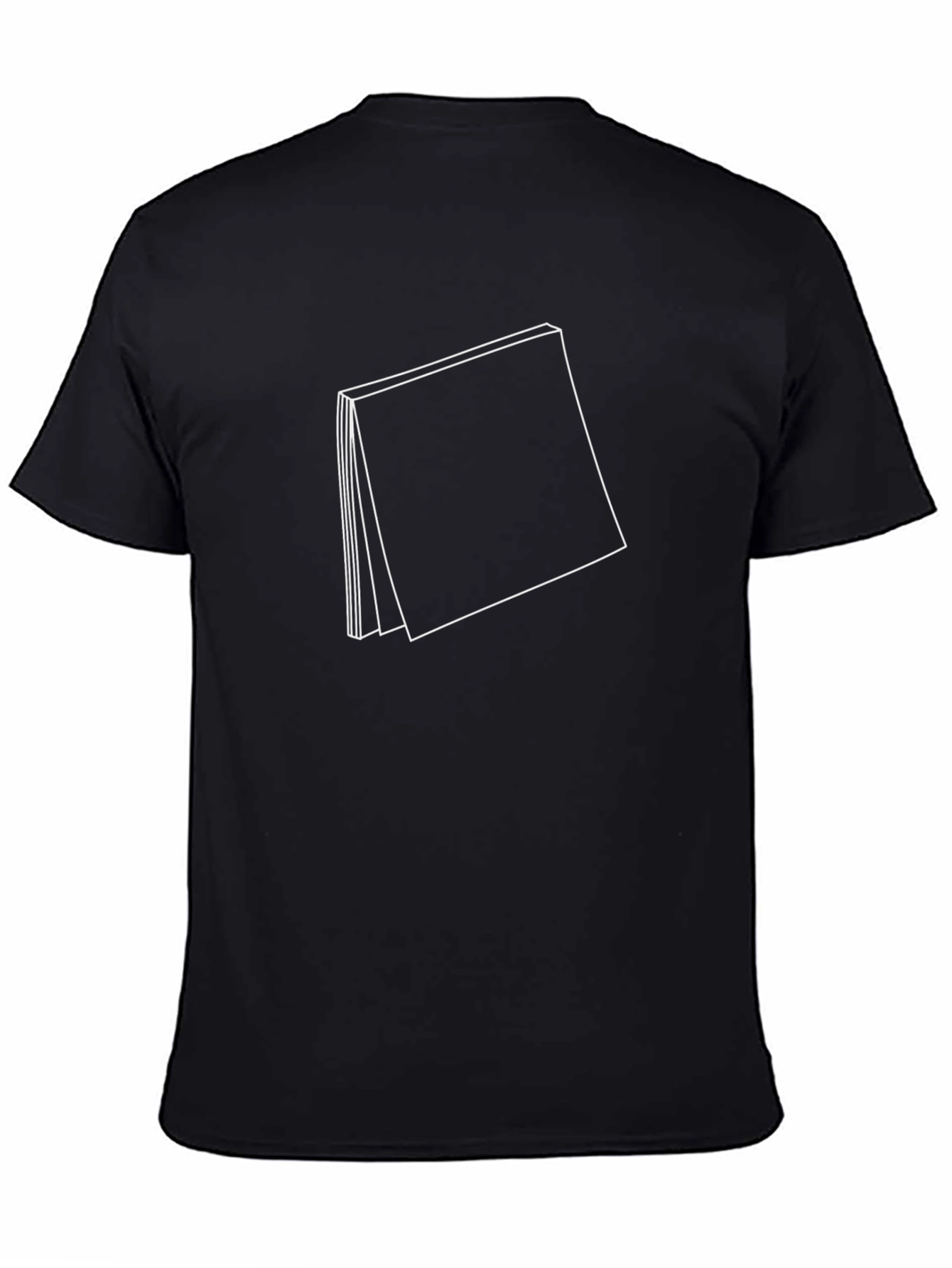 Modern Graphic Tee: Abstract Book Design - Black