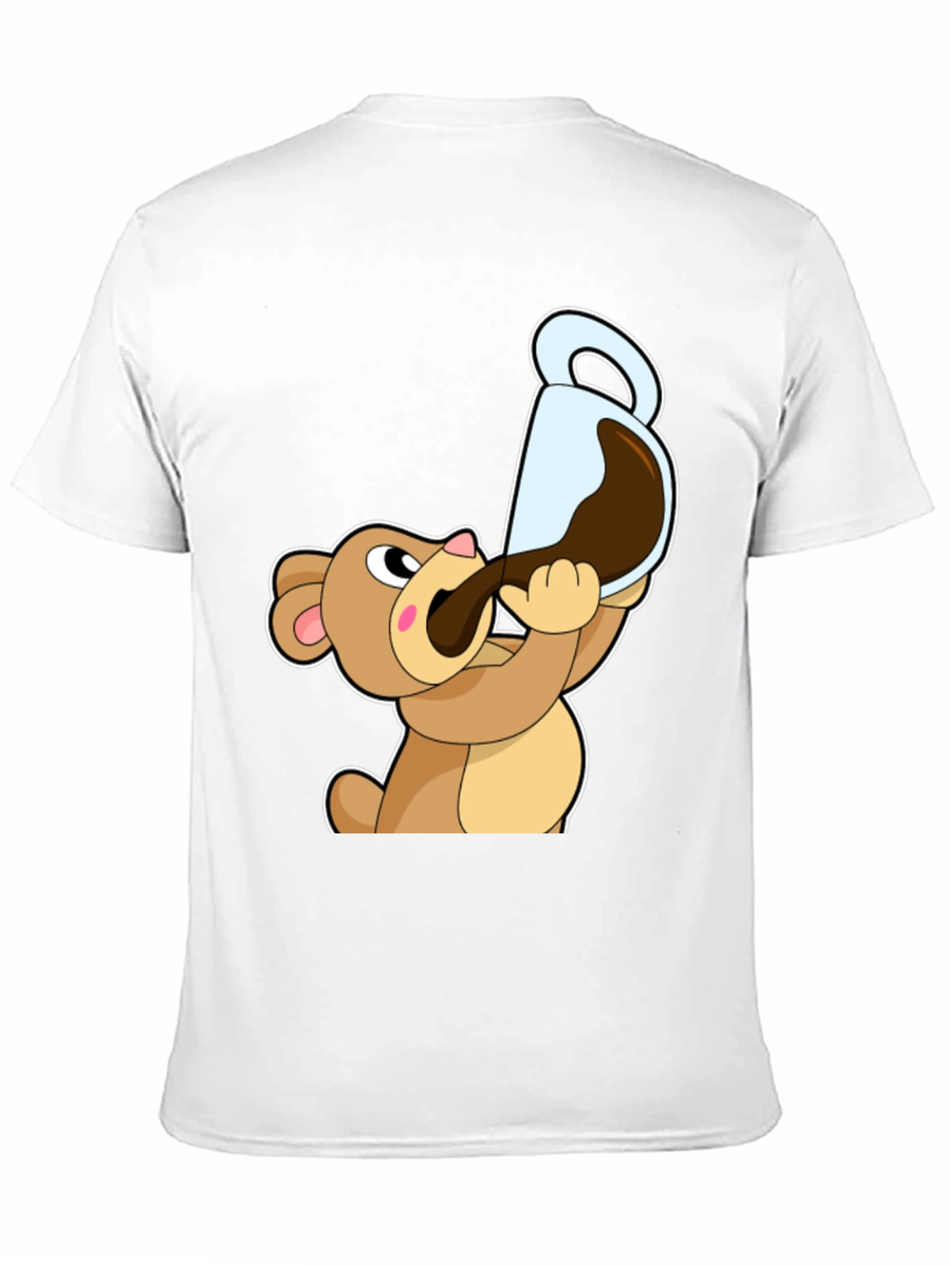 Bear Drinking Coffee T-Shirt Cartoon Graphic Tee
