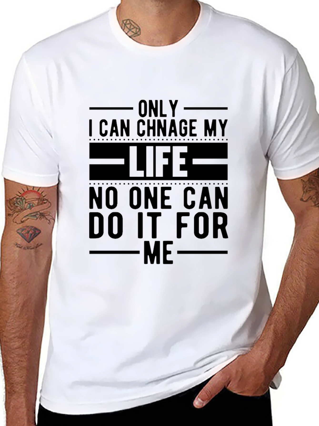 Inspirational Black T-Shirt: Change Your Life