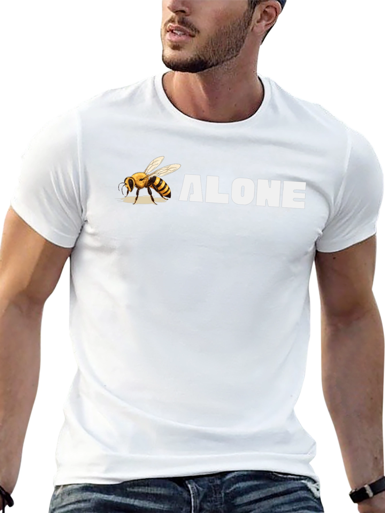 Bee Alone Graphic T-Shirt - Black