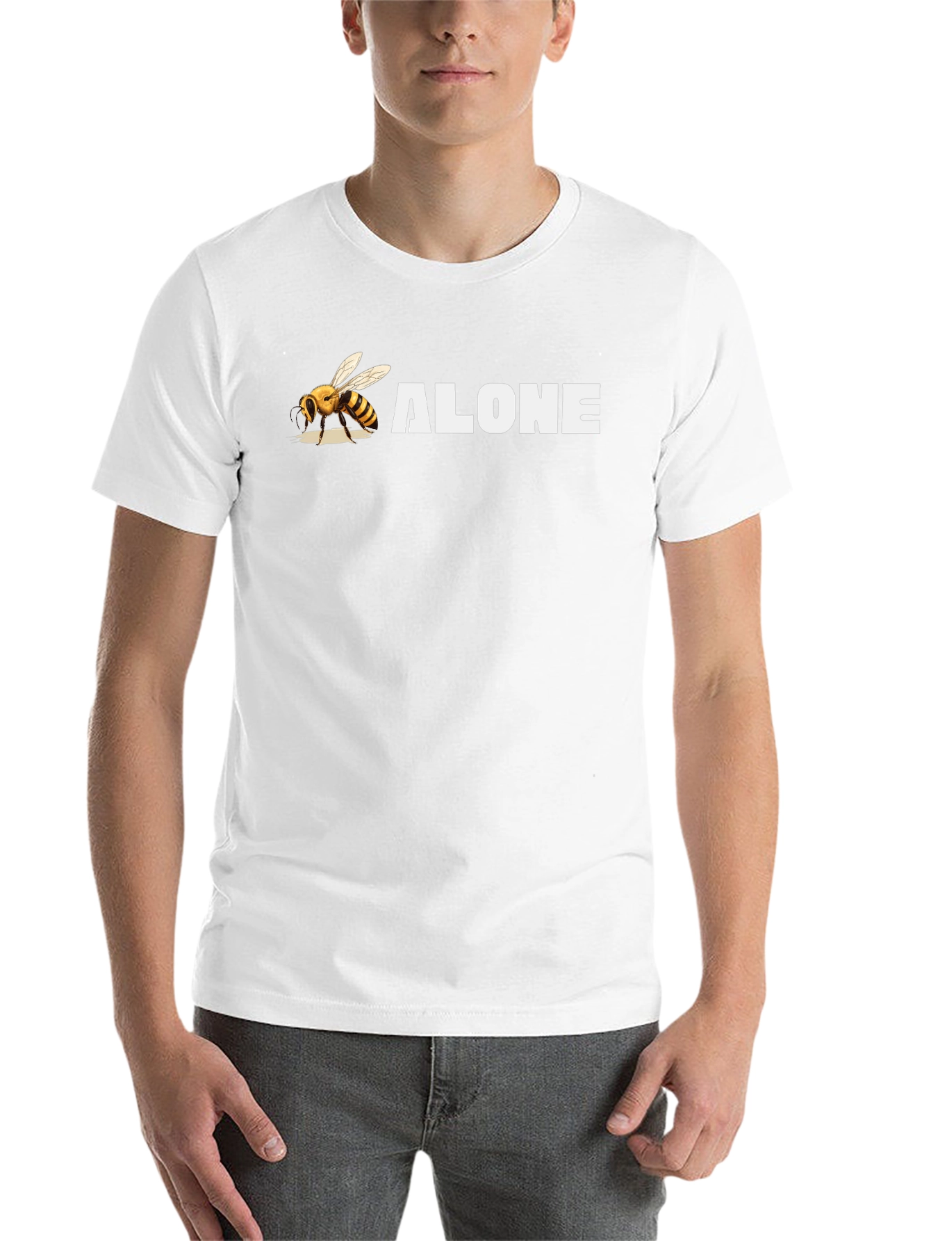 Bee Alone Graphic T-Shirt - Black