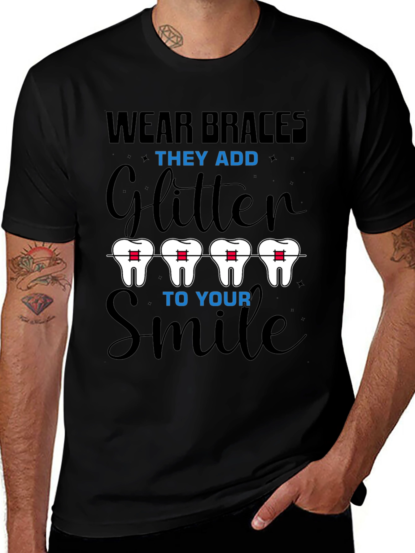Wear Braces Glitter Smile T-Shirt