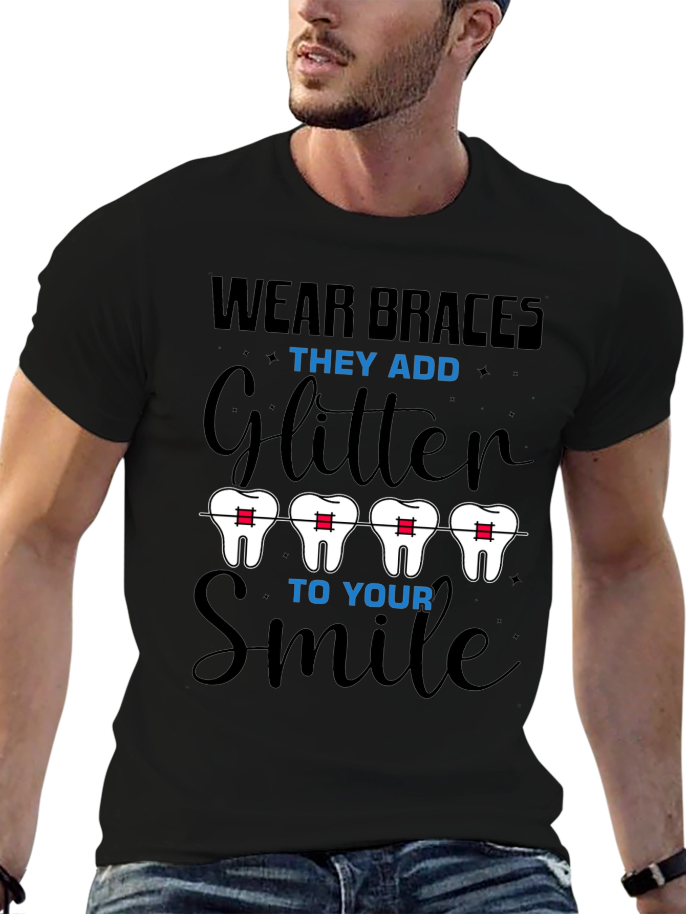 Wear Braces Glitter Smile T-Shirt