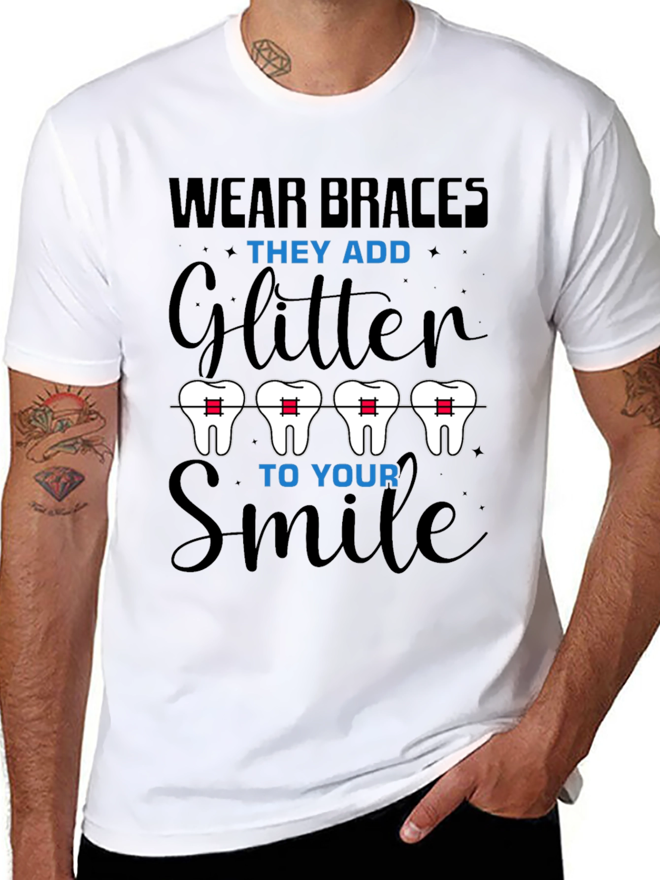Wear Braces Glitter Smile T-Shirt
