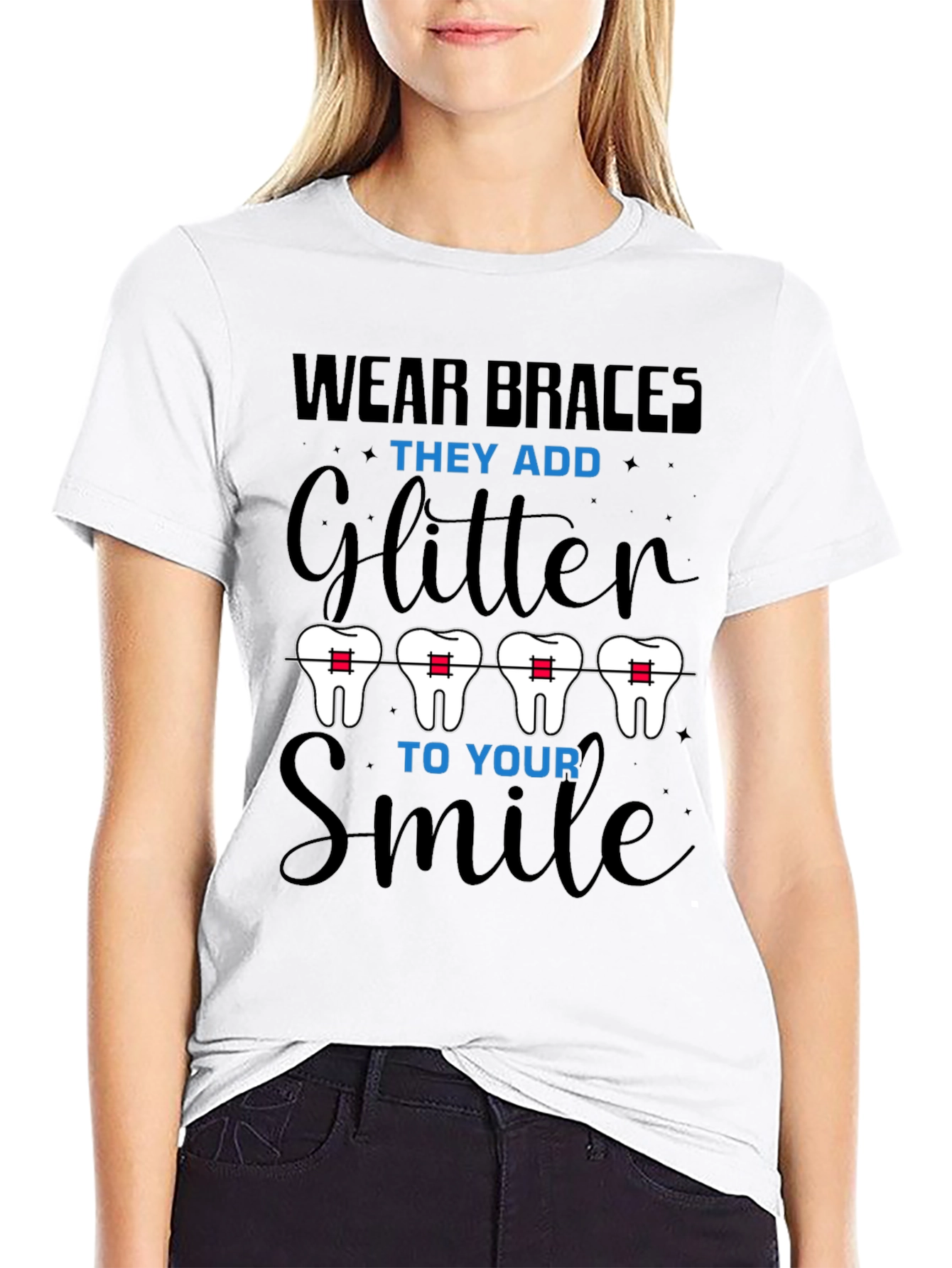 Wear Braces Glitter Smile T-Shirt