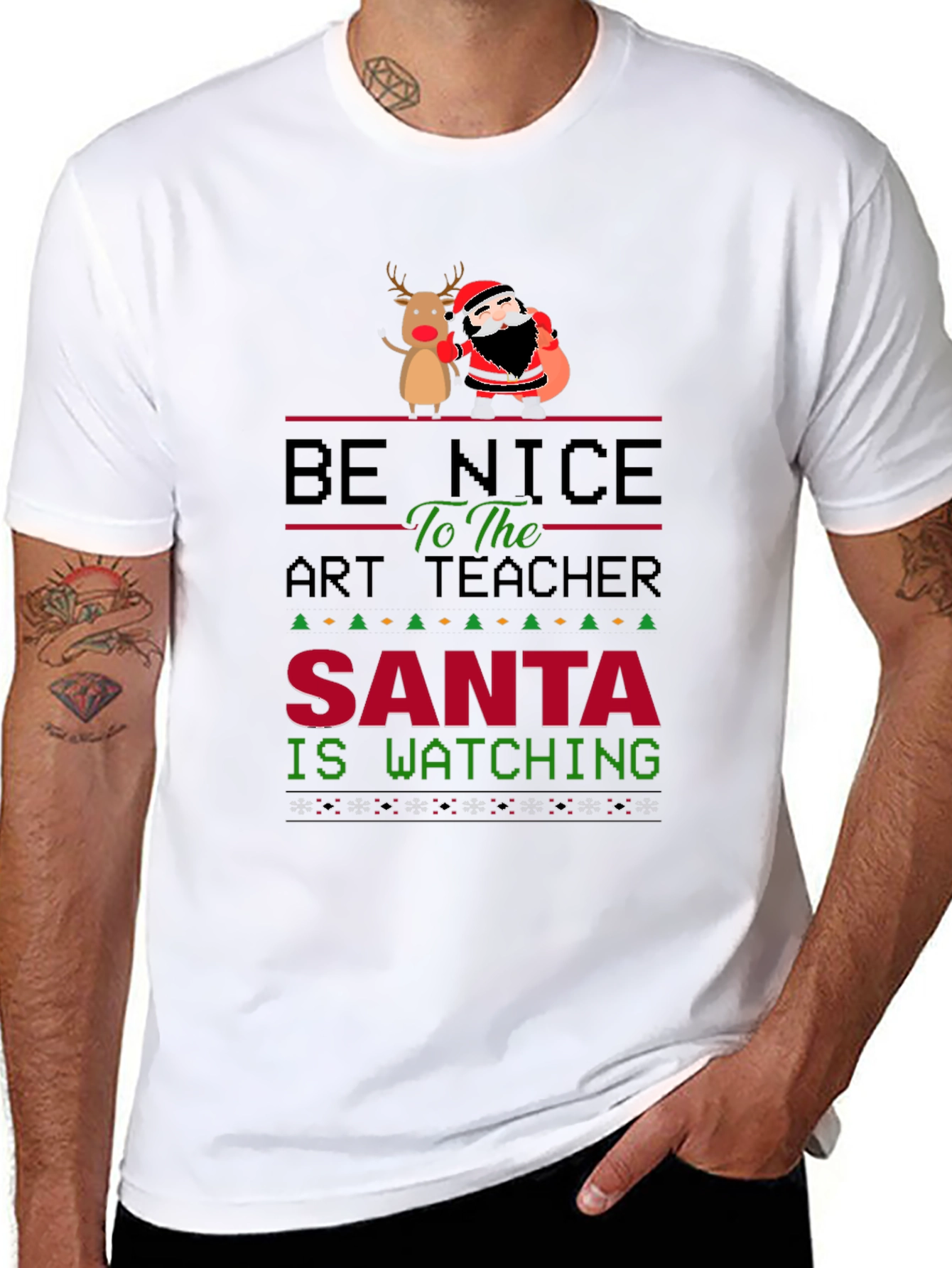 Be Nice to the Art Teacher Christmas Graphic Tee