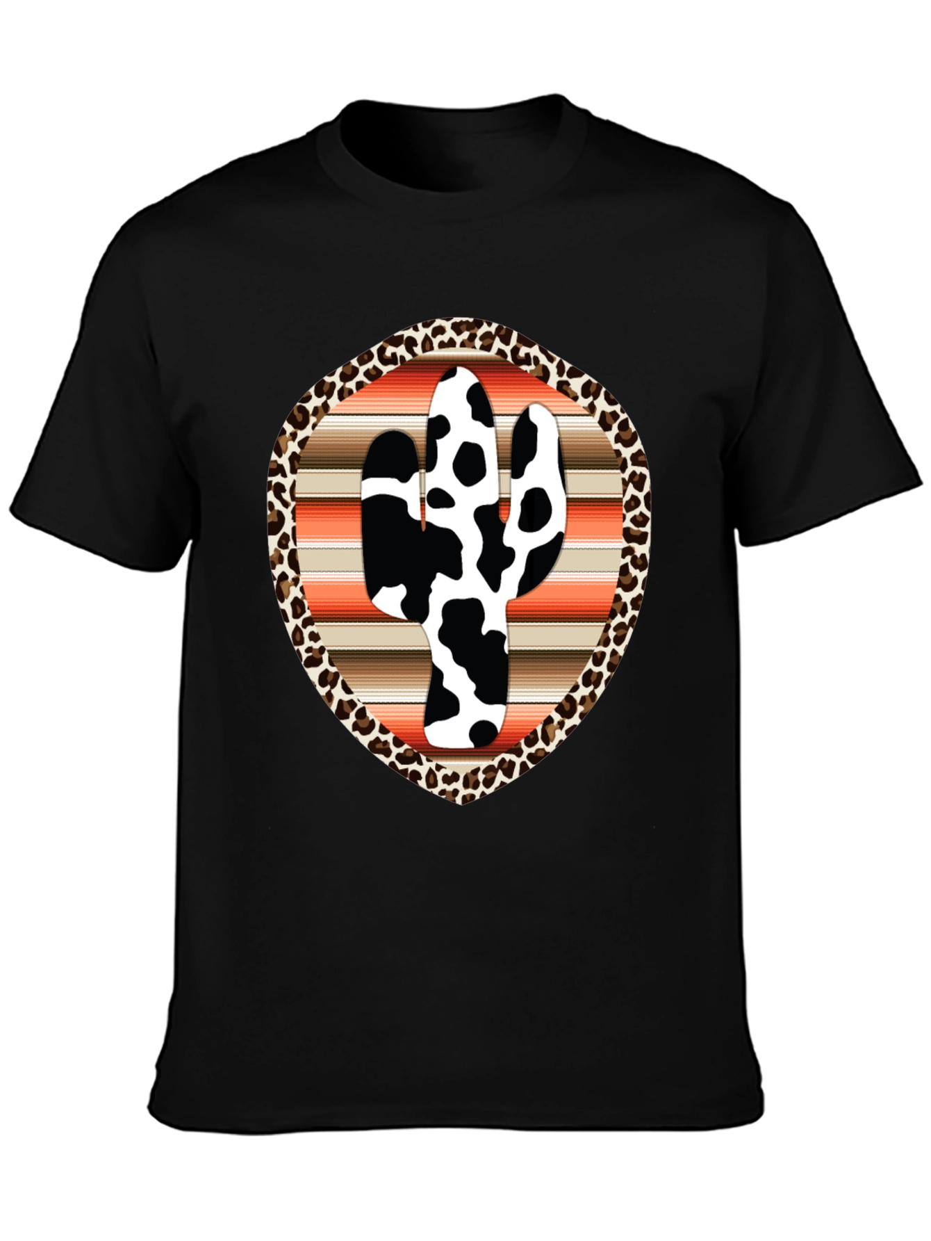 Cow Print Cactus Graphic Tee