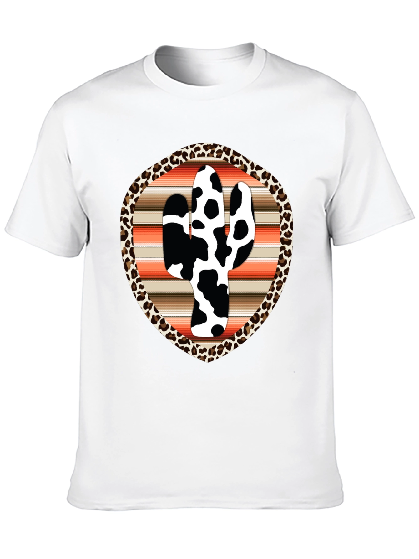 Cow Print Cactus Graphic Tee