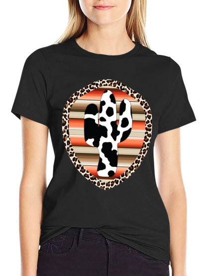 Cow Print Cactus Graphic Tee