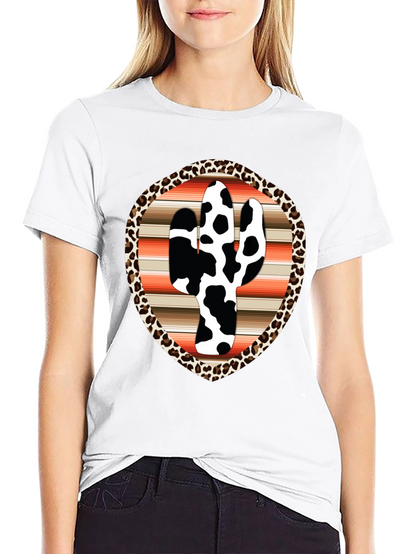 Cow Print Cactus Graphic Tee