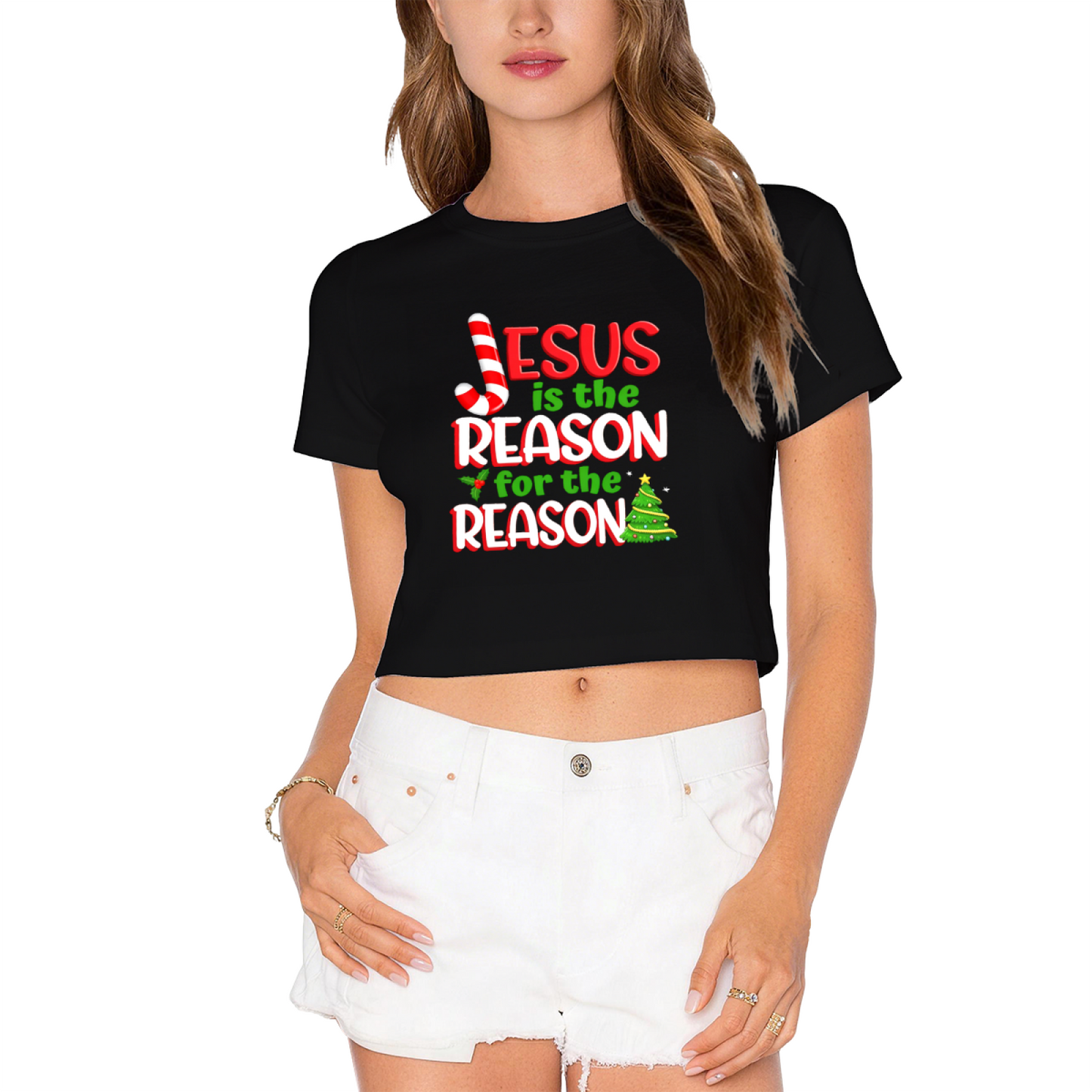 Jesus Is The Reason For The Season Christmas Crop Top