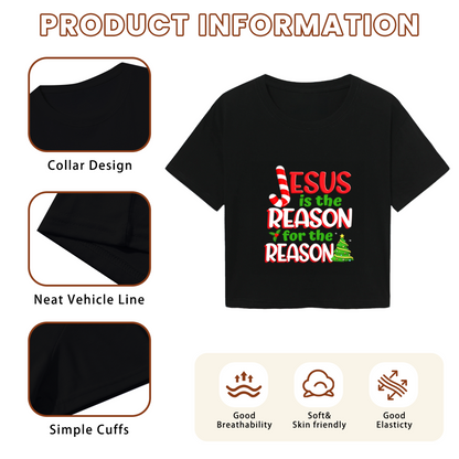 Jesus Is The Reason For The Season Christmas Crop Top