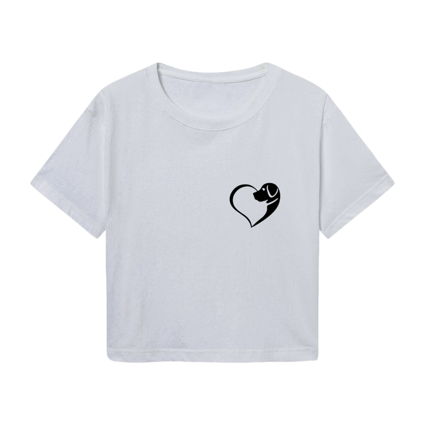 Sweet Heart Shape Dog Lover Minimal Graphic Crop Tee