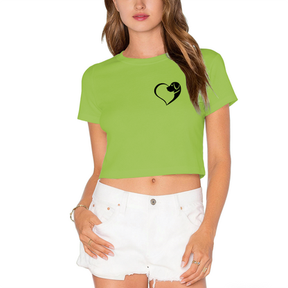 Sweet Heart Shape Dog Lover Minimal Graphic Crop Tee