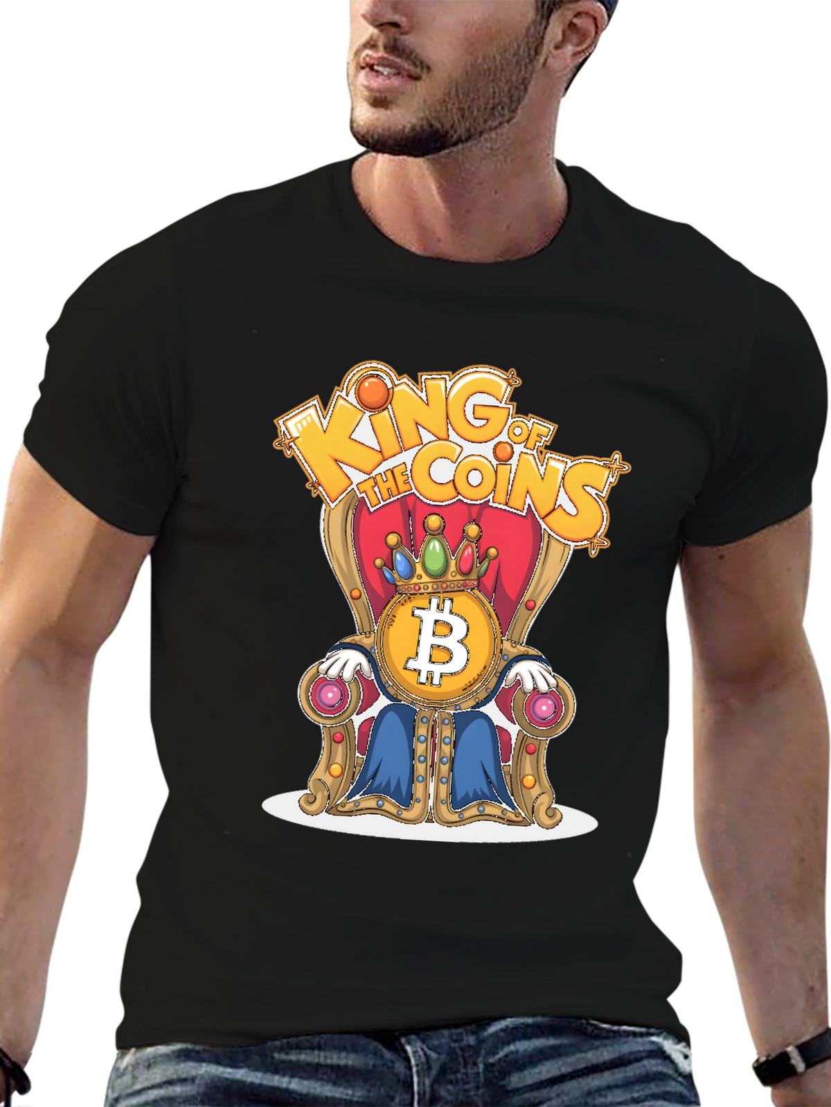 King of Coins Bitcoin Throne Graphic Tee