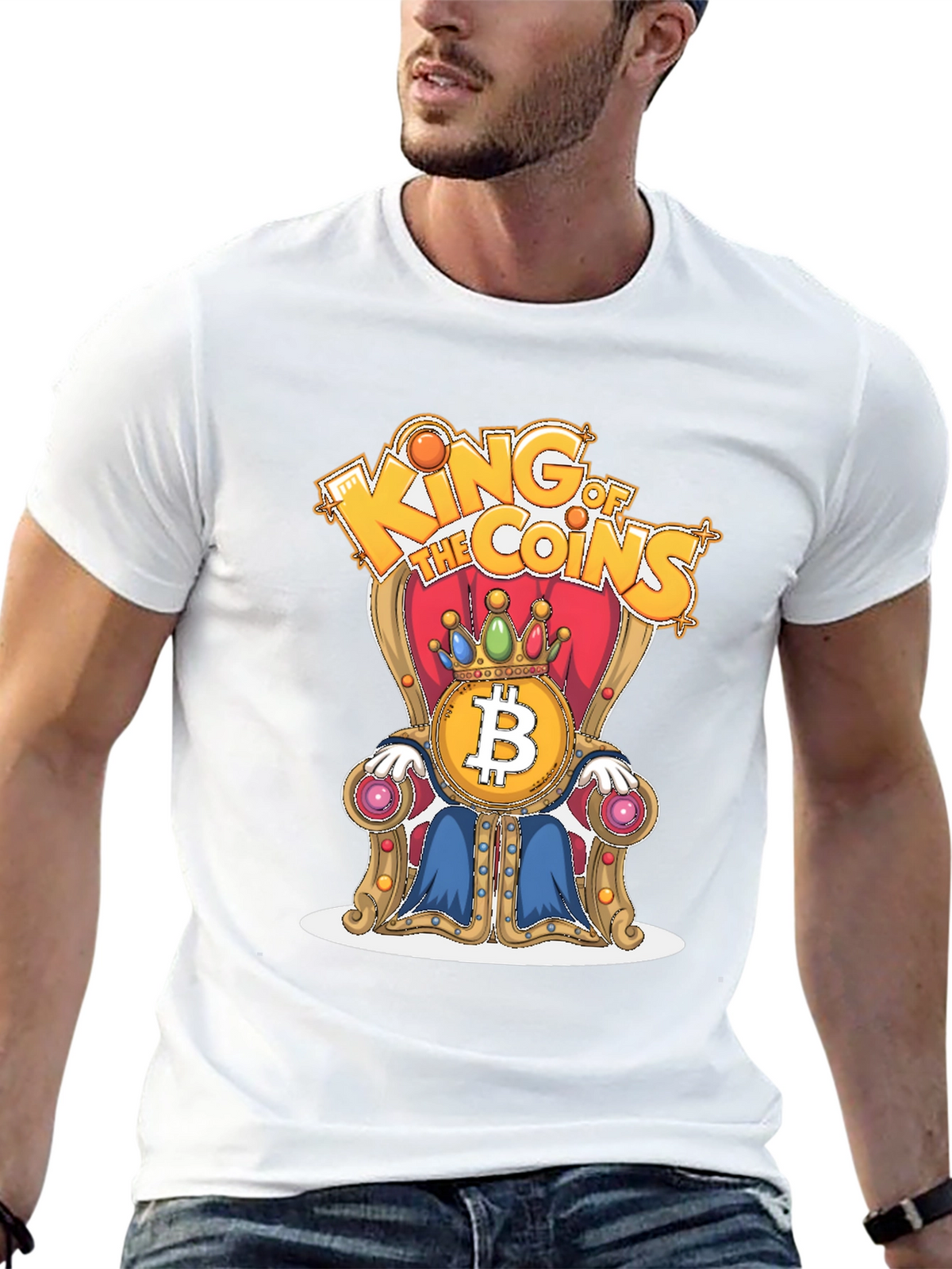 King of Coins Bitcoin Throne Graphic Tee