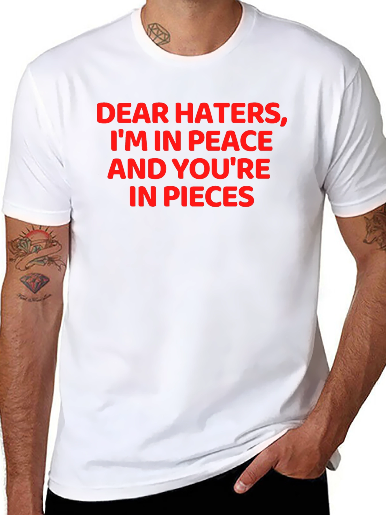 Dear Haters Funny Graphic T-Shirt