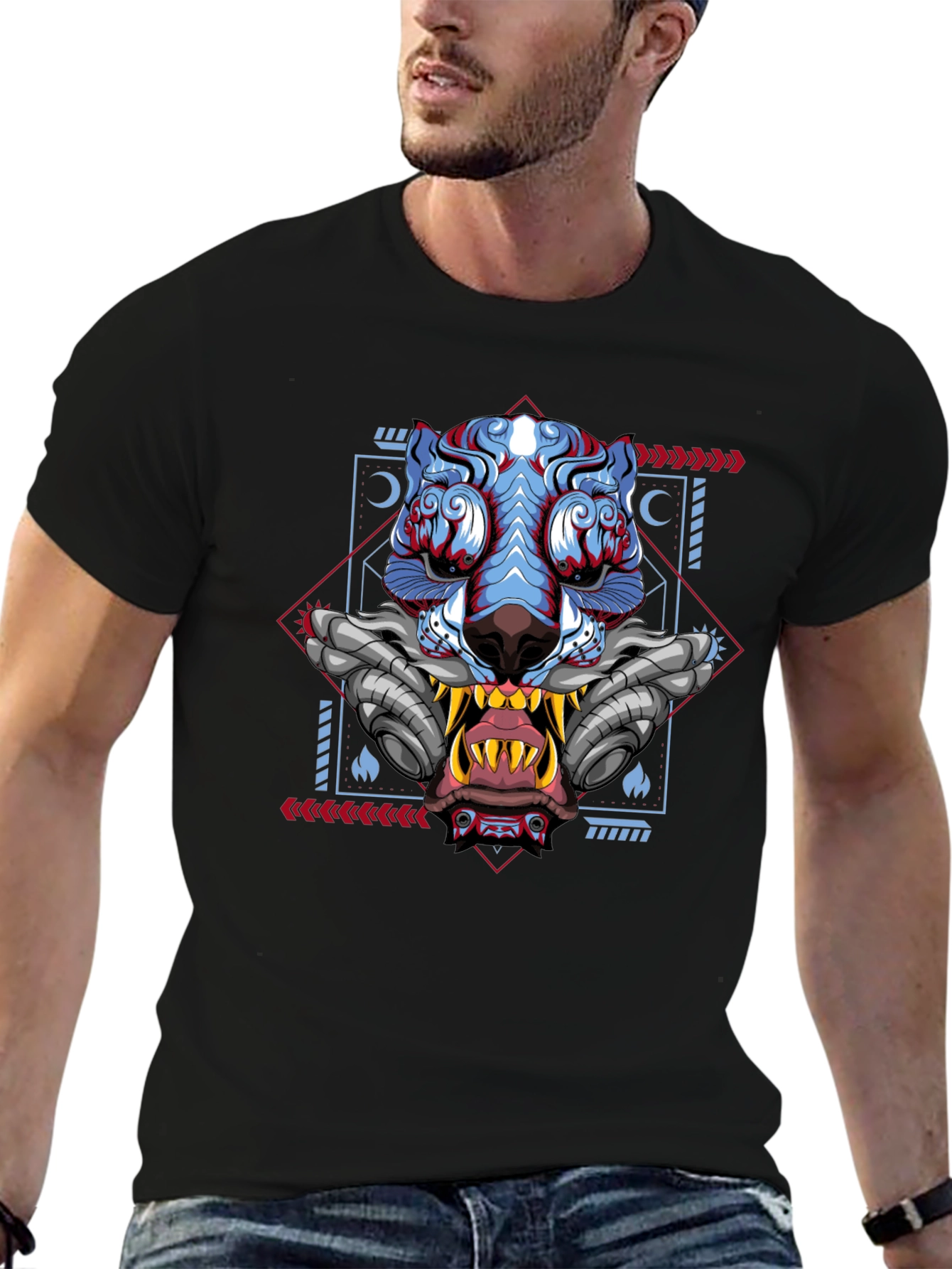 Cyberpunk Tiger Graphic Tee - Unique Style