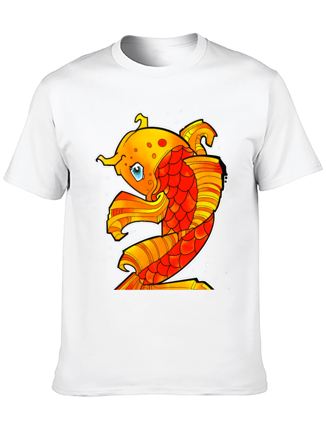 Koi Fish Graphic Print T-Shirt - Stylish Black Tee