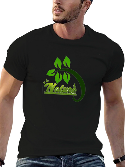 Nature Graphic Black T-Shirt - Eco Friendly Design