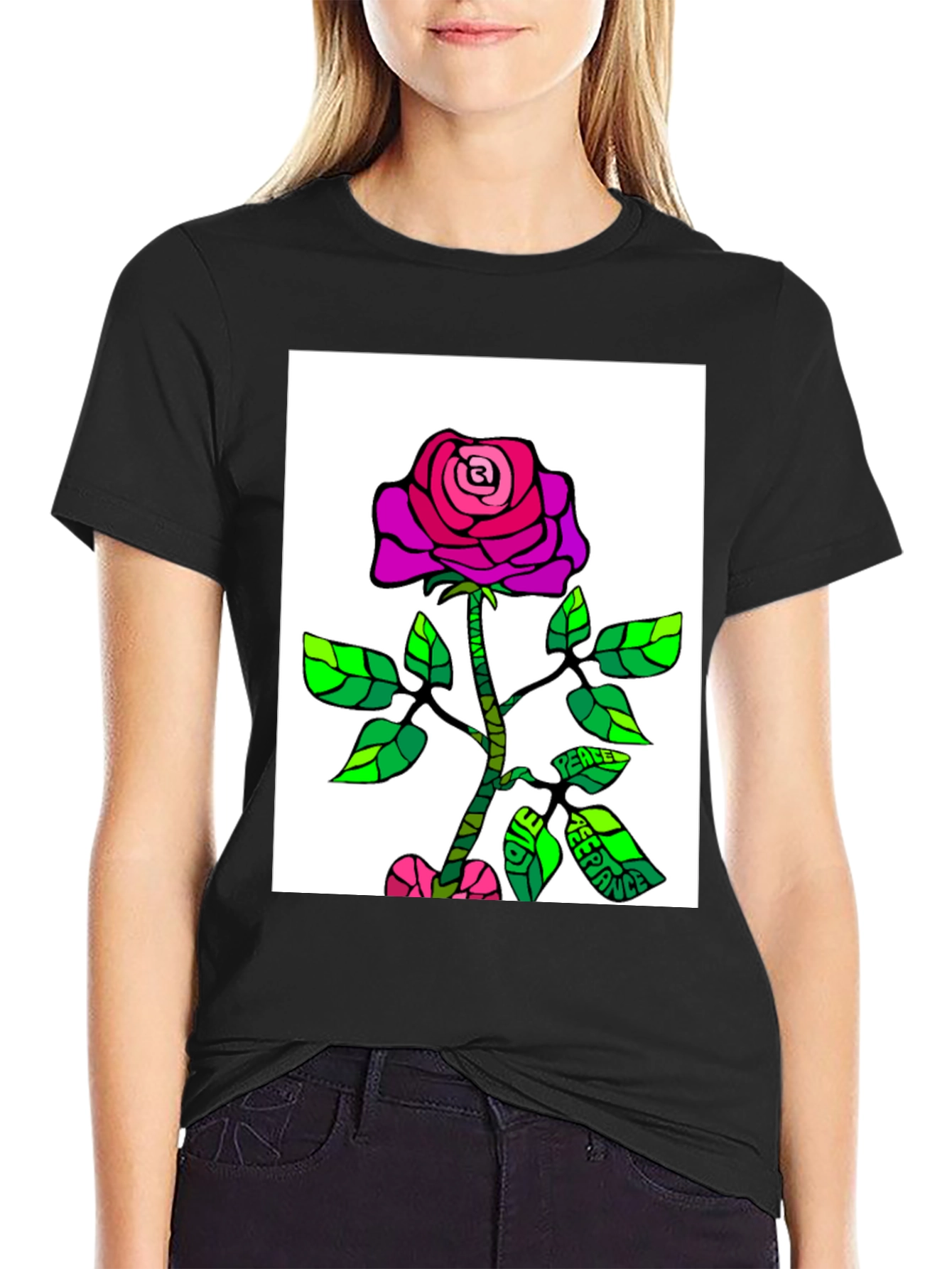 Rose Peace T-Shirt - Unique Graphic Tee