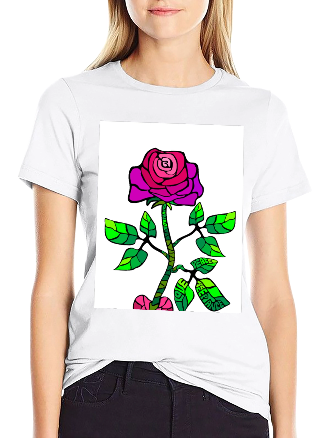 Rose Peace T-Shirt - Unique Graphic Tee