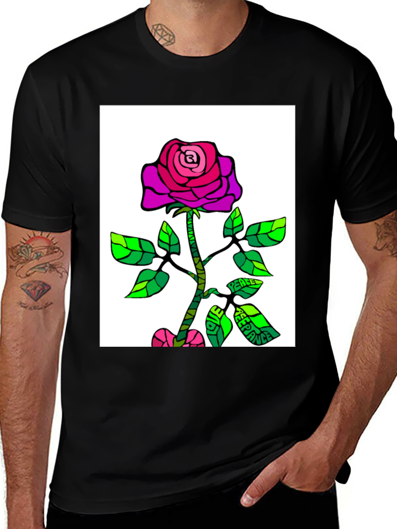 Rose Peace T-Shirt - Unique Graphic Tee