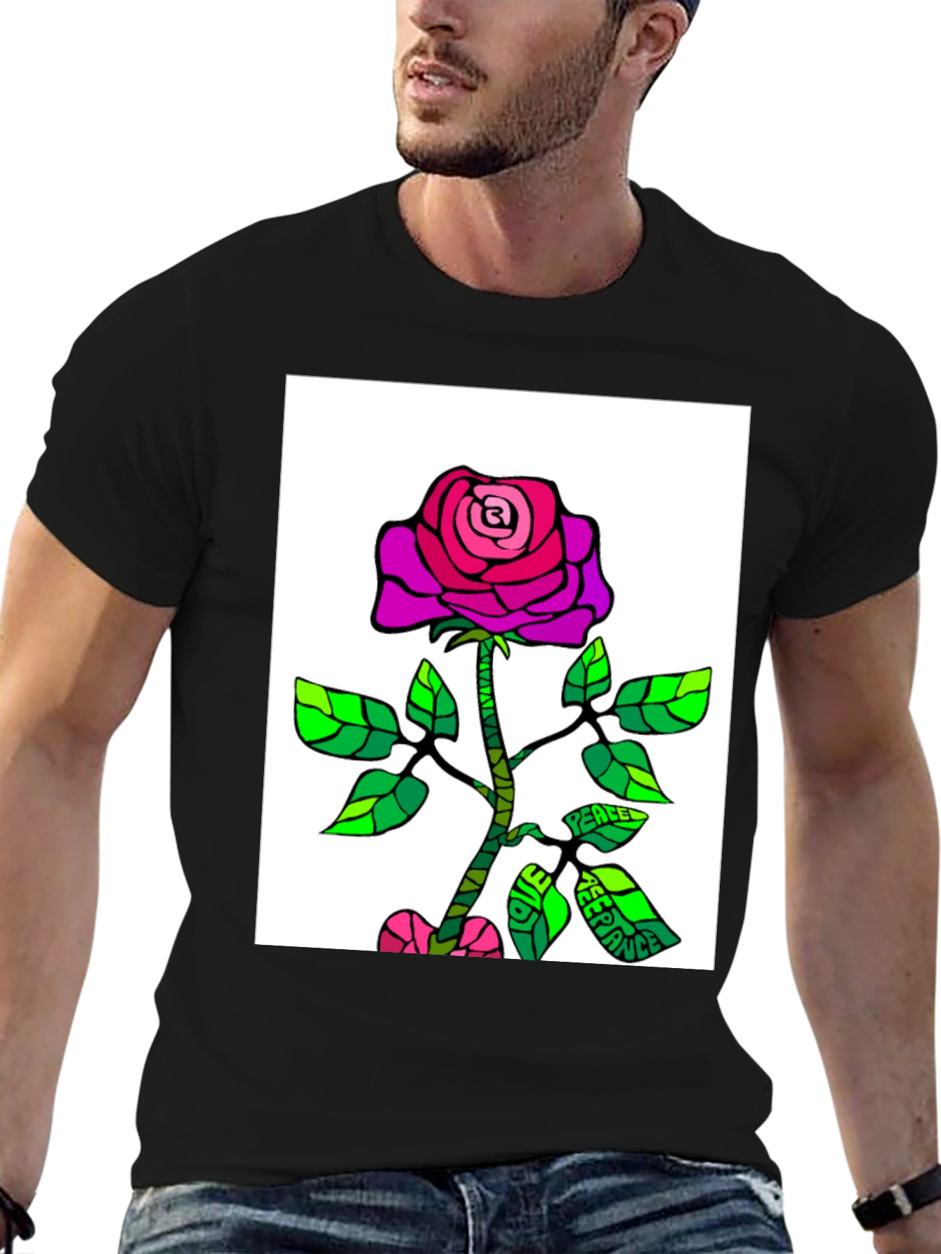 Rose Peace T-Shirt - Unique Graphic Tee