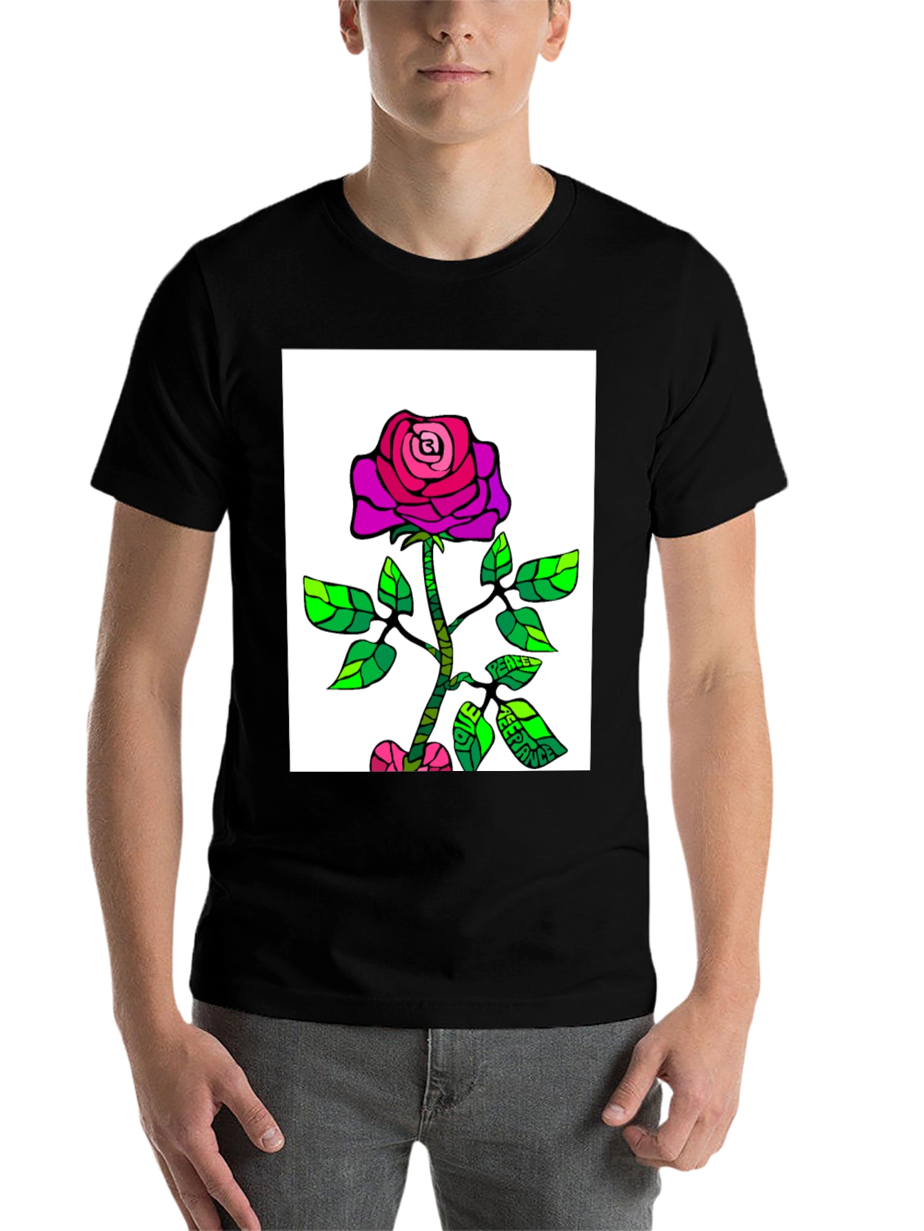 Rose Peace T-Shirt - Unique Graphic Tee