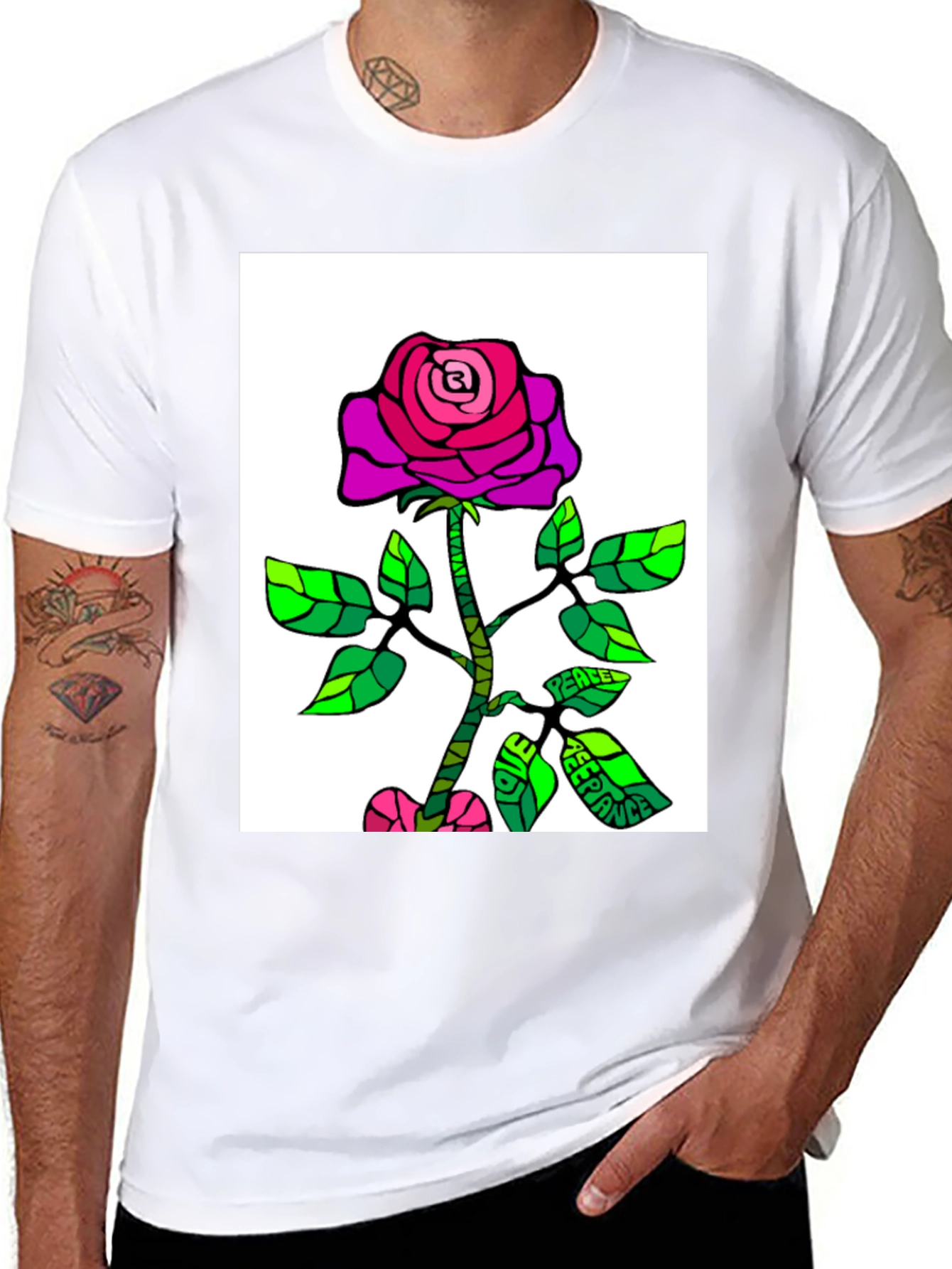 Rose Peace T-Shirt - Unique Graphic Tee