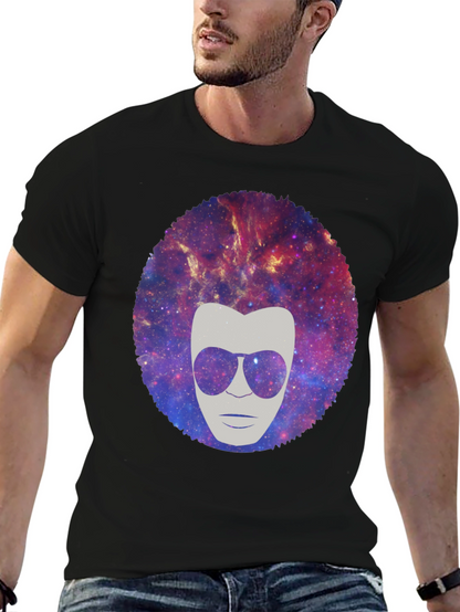 Galaxy Afro Man Graphic Tee - Cool & Unique!