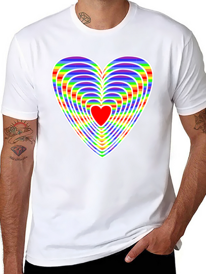 Rainbow Heart Graphic Tee - Love & Pride