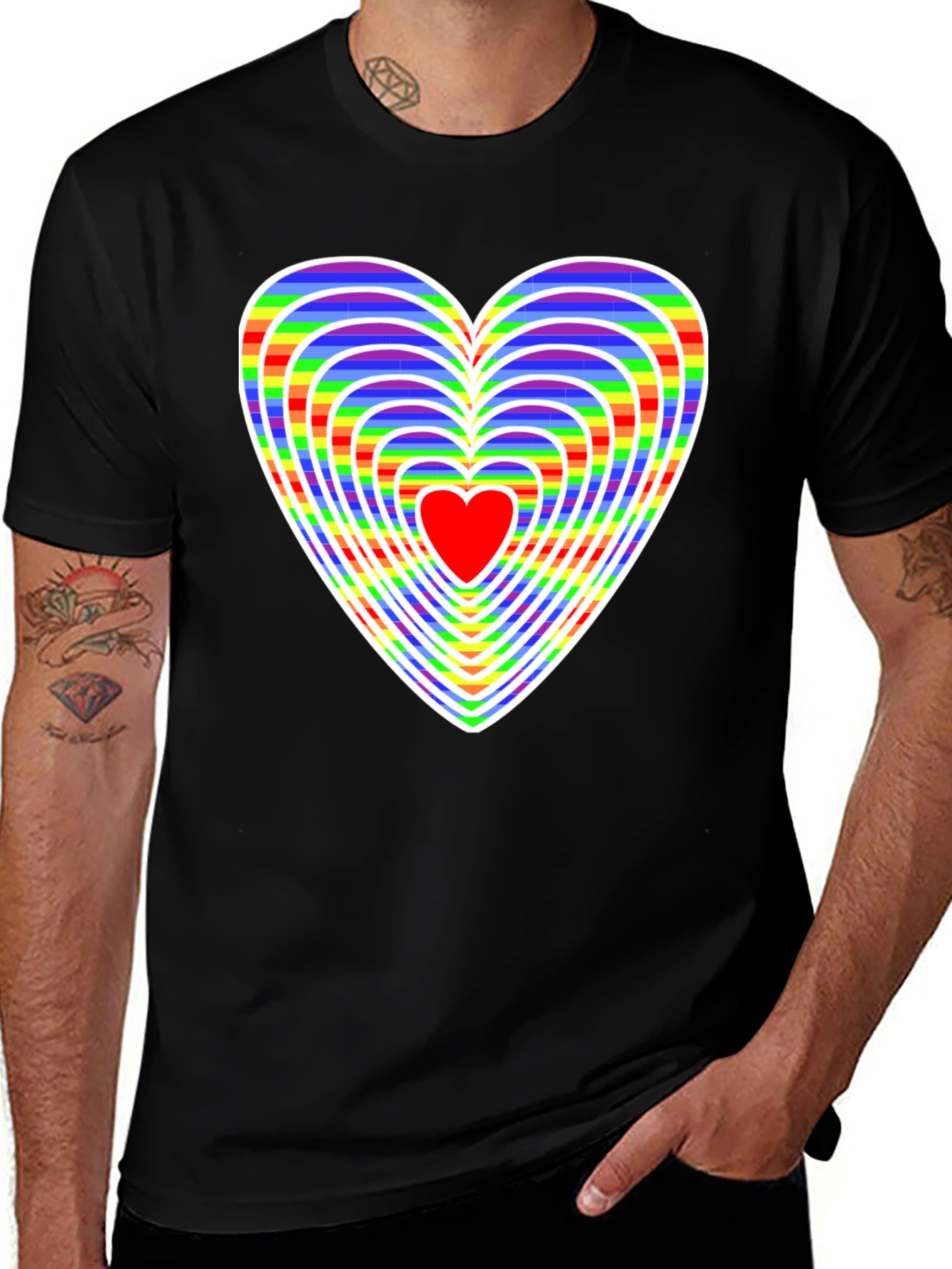 Rainbow Heart Graphic Tee - Love & Pride