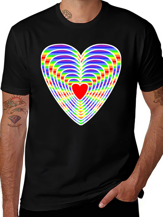 Rainbow Heart Graphic Tee - Love & Pride