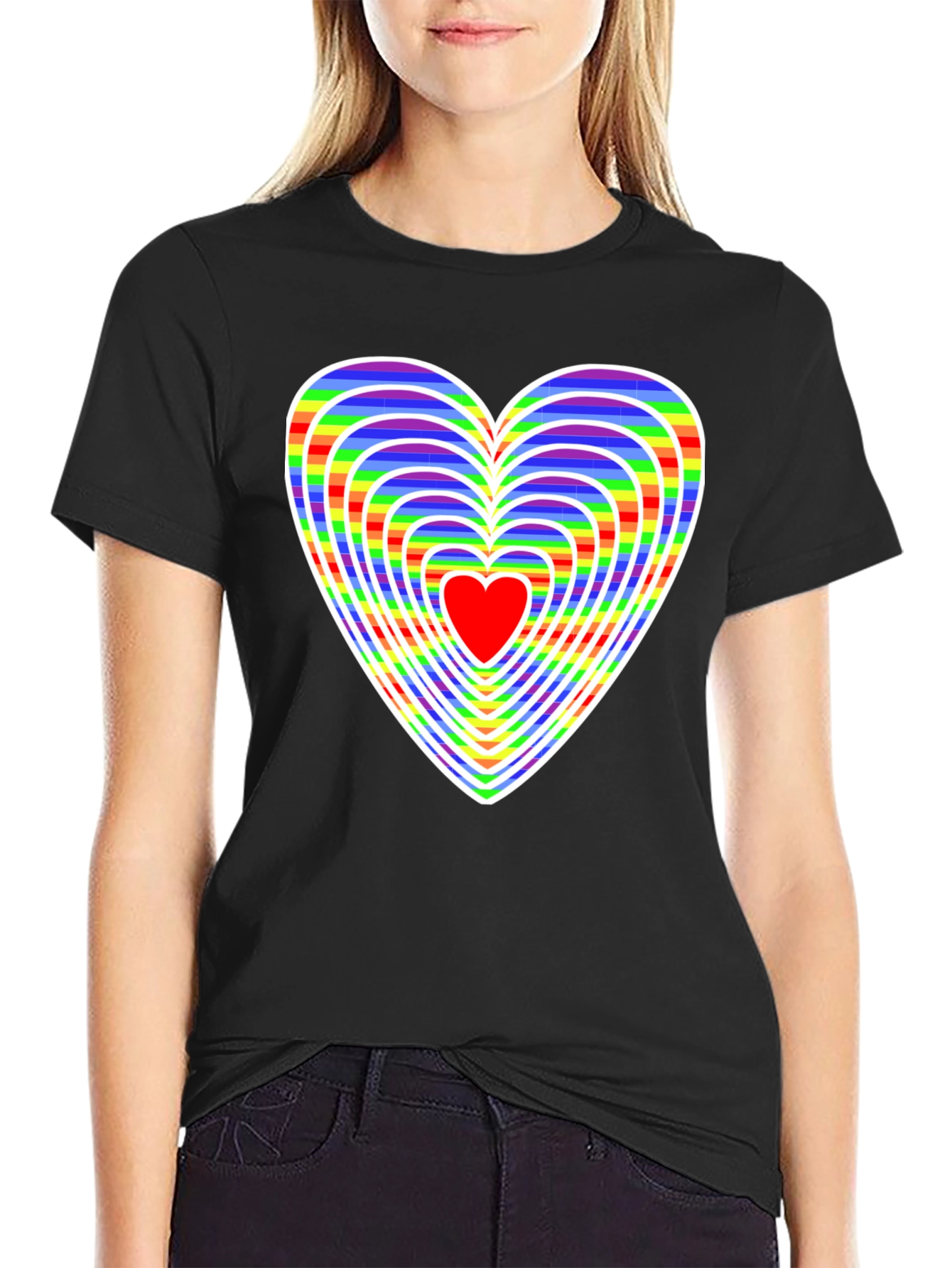 Rainbow Heart Graphic Tee - Love & Pride
