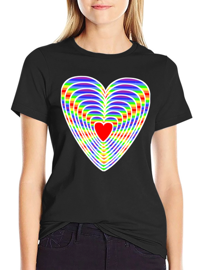 Rainbow Heart Graphic Tee - Love & Pride