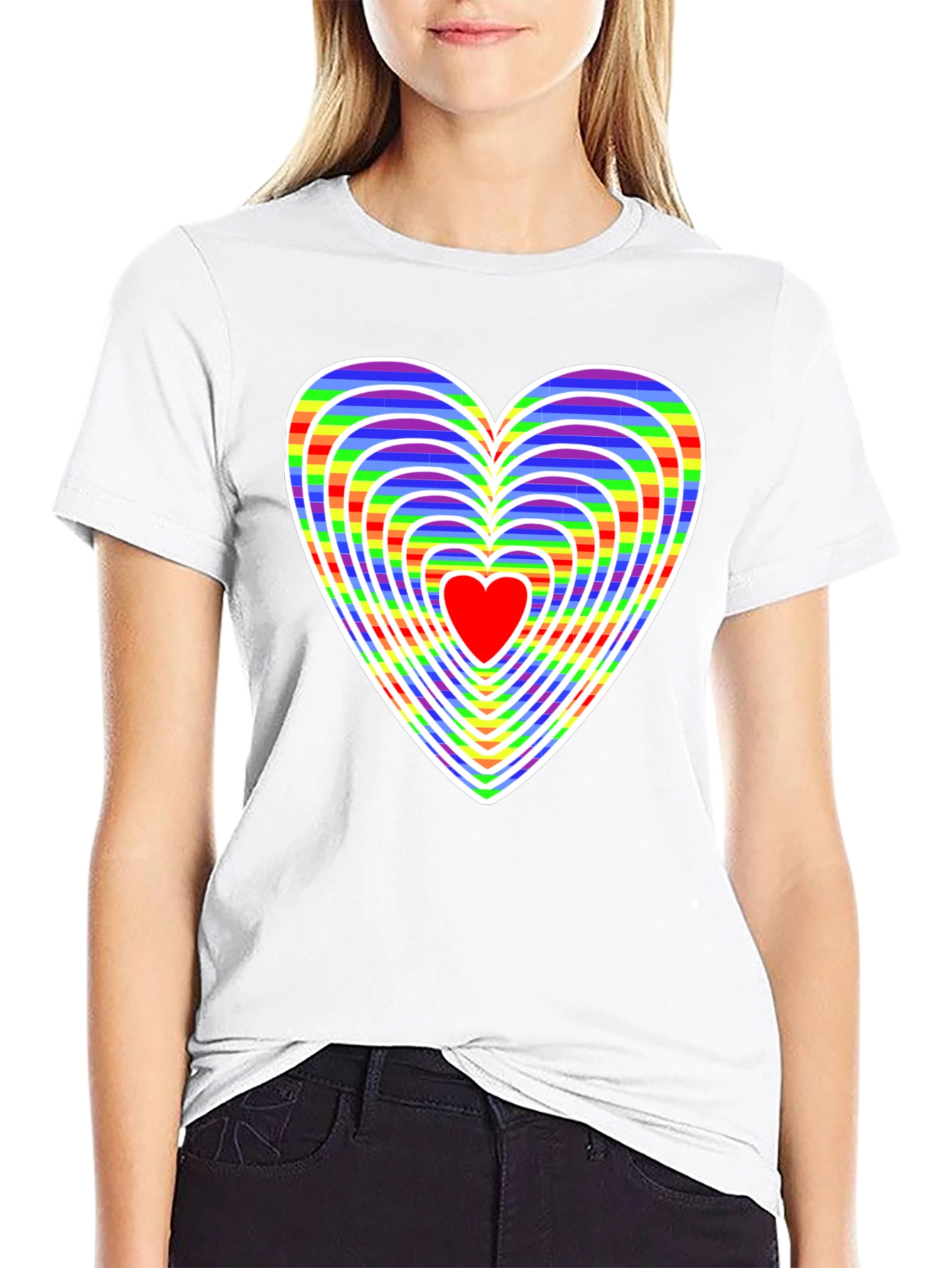 Rainbow Heart Graphic Tee - Love & Pride