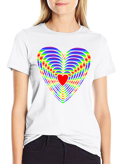 Rainbow Heart Graphic Tee - Love & Pride
