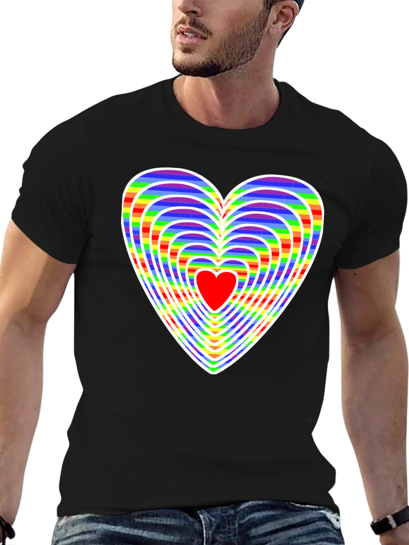 Rainbow Heart Graphic Tee - Love & Pride