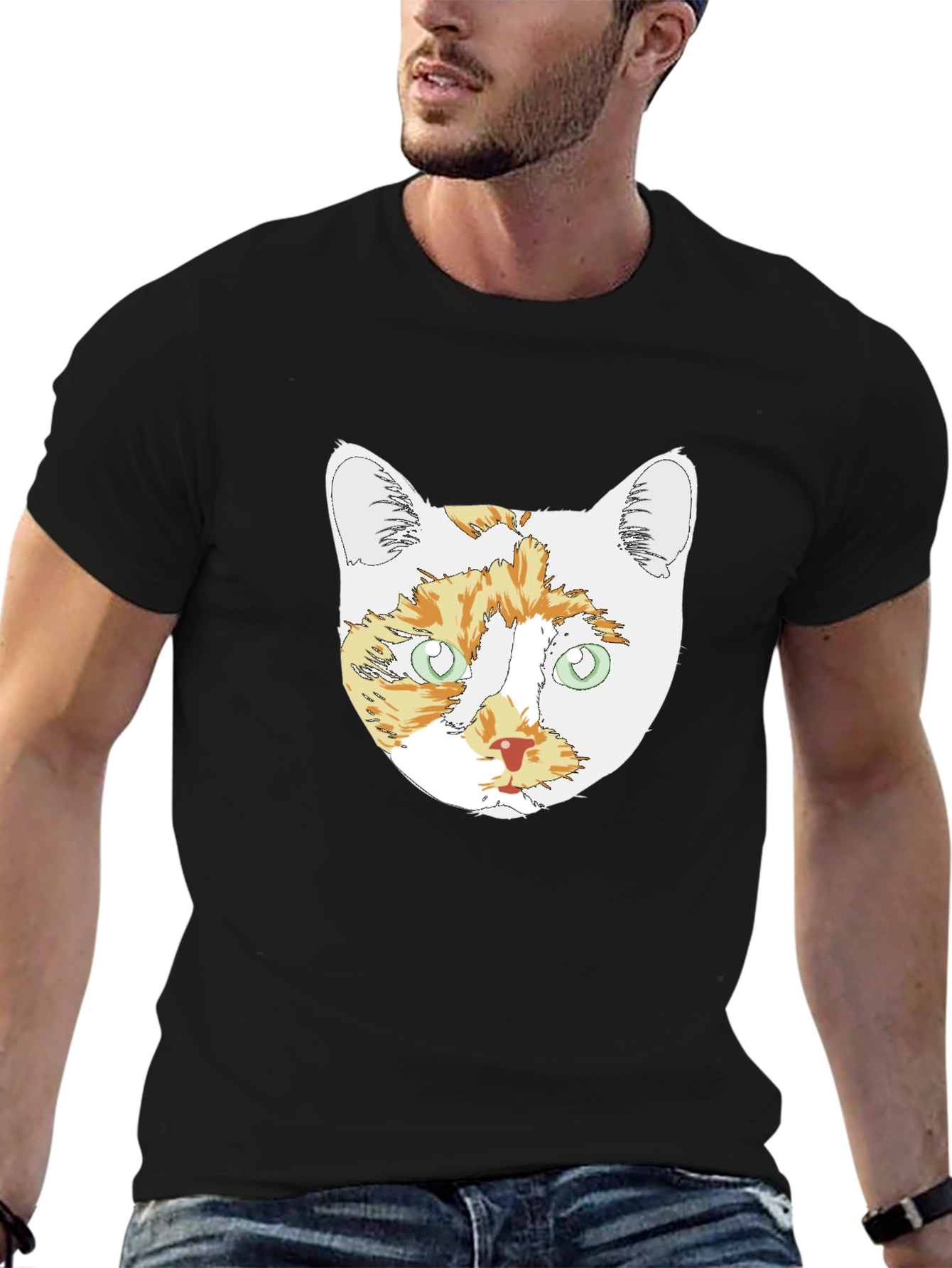 Cat Head Graphic T-Shirt