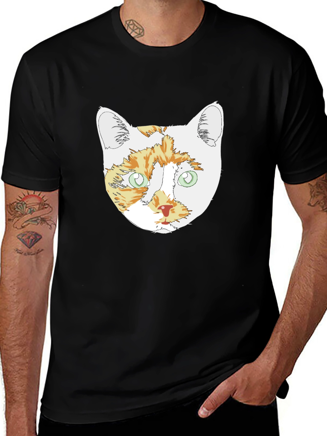 Cat Head Graphic T-Shirt